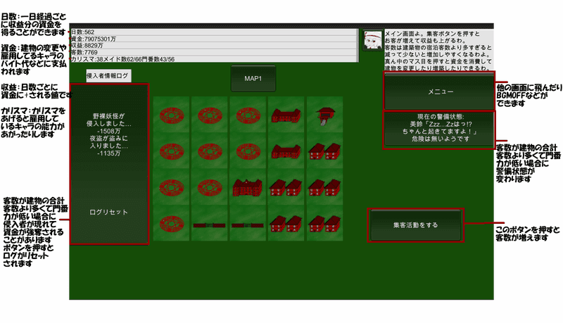 ホテル・紅魔館【東方放置経営資金貯蓄ゲー】 Game Screenshot