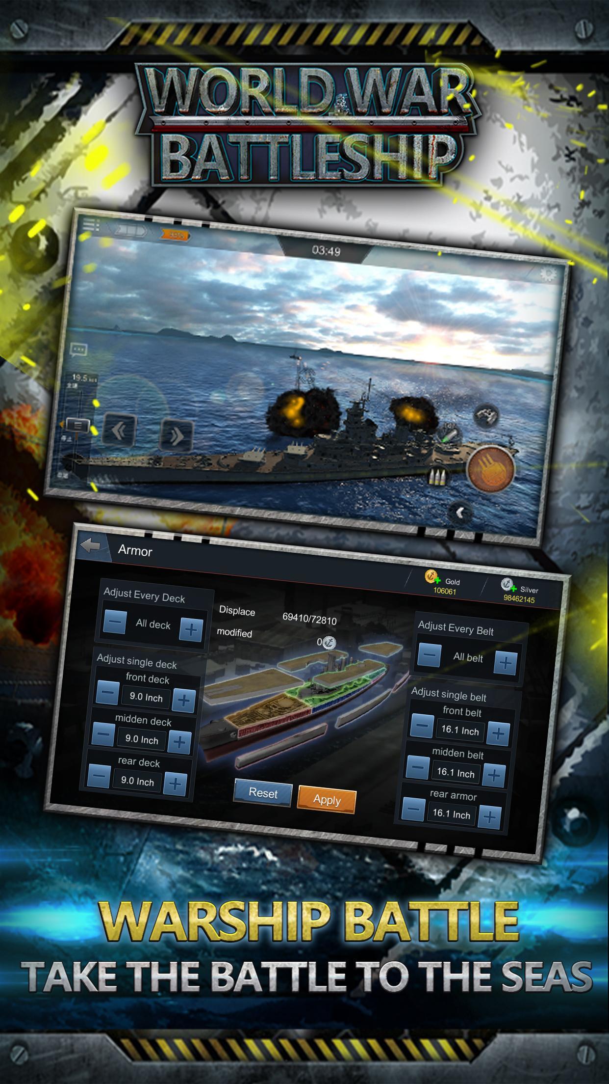 World War: Battleship (Lite) Game Screenshot