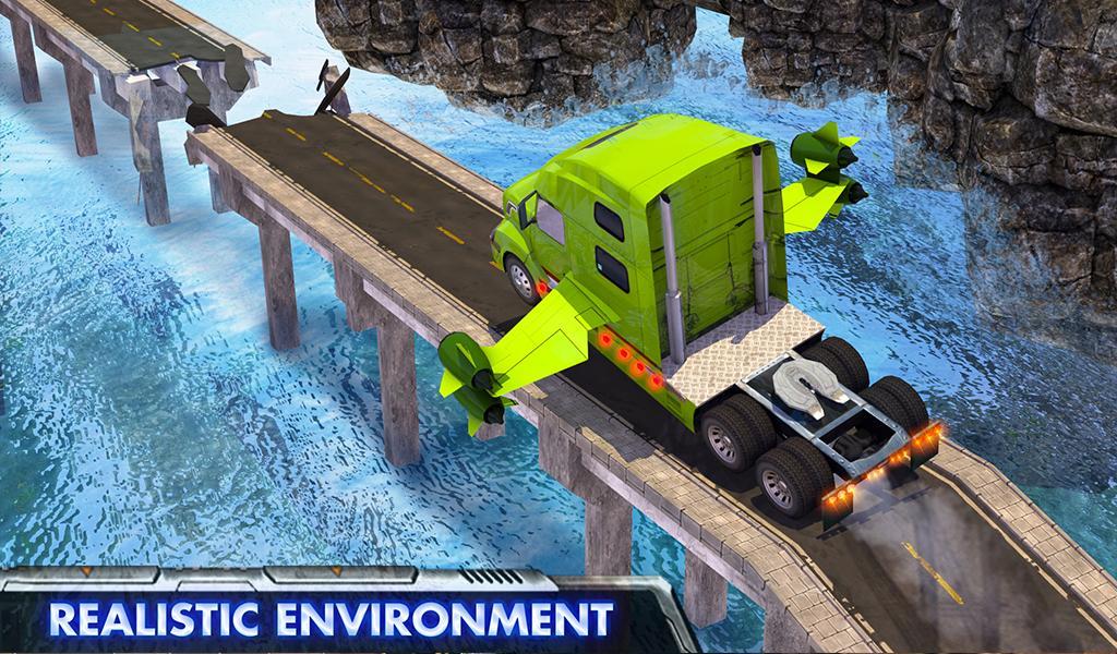 Modern Flying Truck Sim 3D Game Screenshot