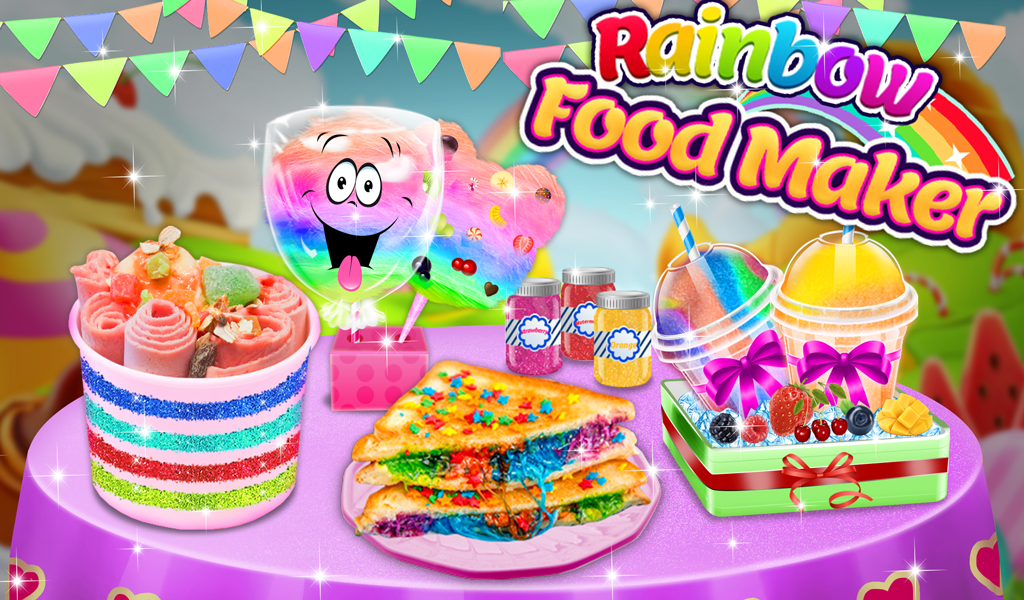 Ice Cream Rolls Maker- Rainbow Sandwich Food Stall Game Screenshot