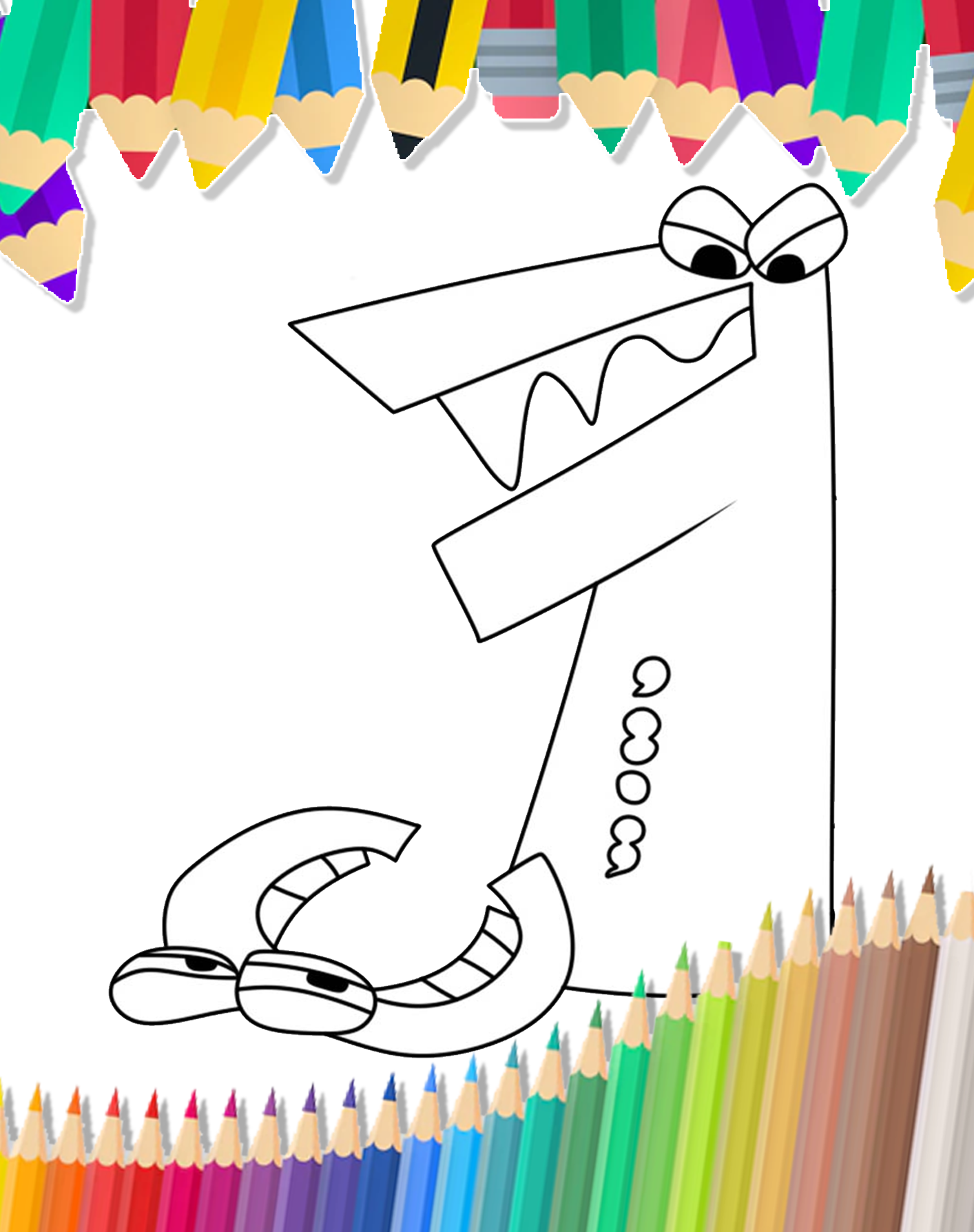 I Alphabet Lore Coloring Page  Coloring pages for kids, Coloring