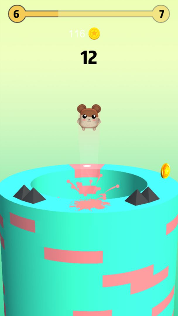 Screenshot of Hamster Rescue - Cute Hamster Drop Helix 3D Games