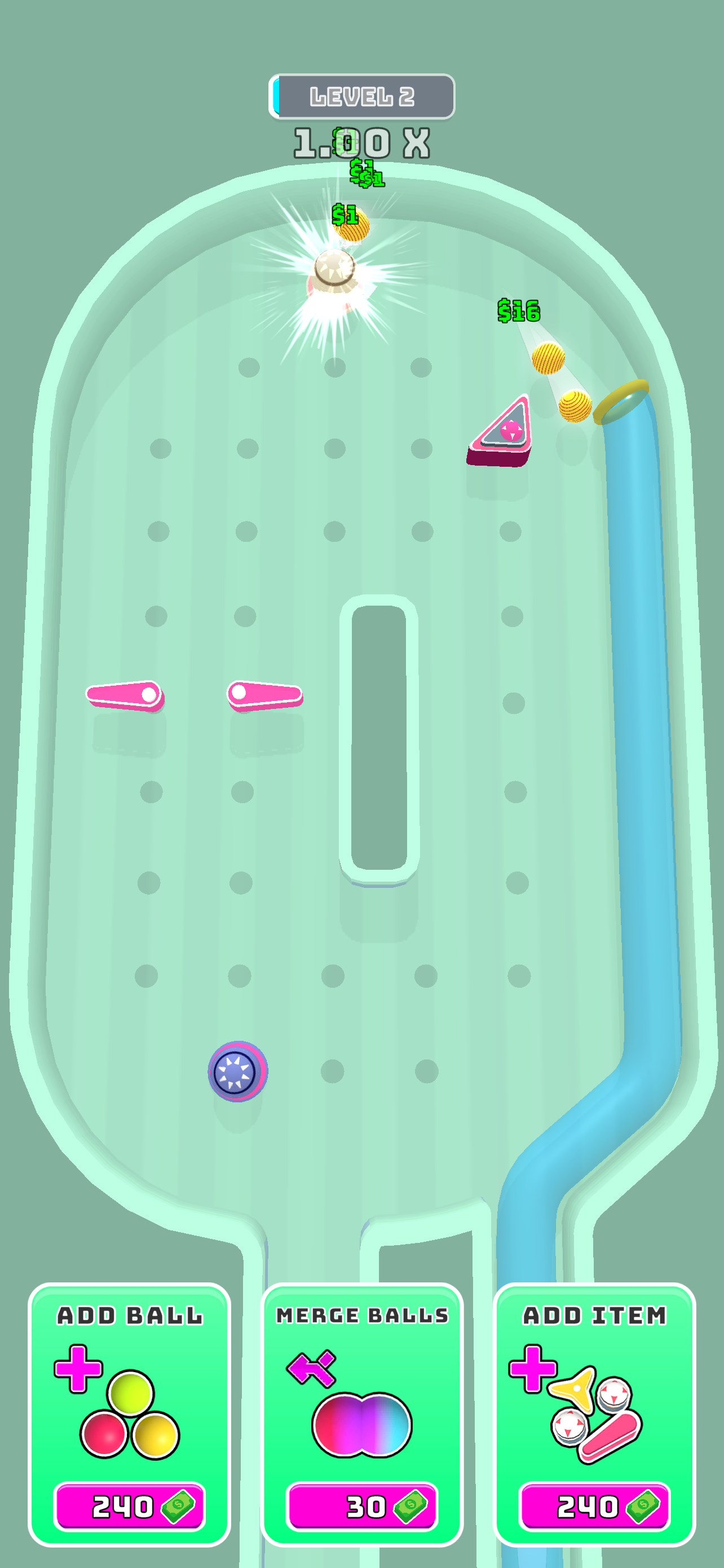 Screenshot of Idle Merge Pinball