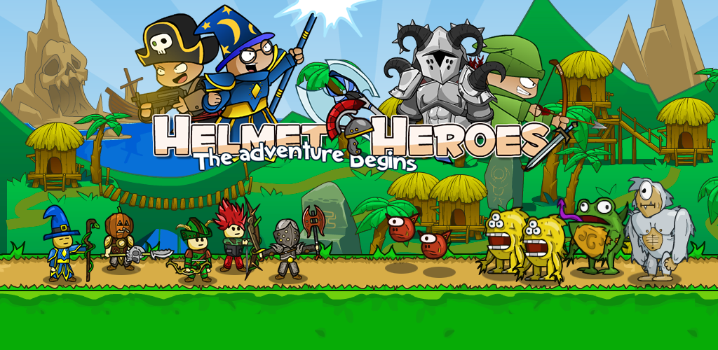 Banner of Helmet Heroes MMORPG - ภารกิจ RPG ของ Heroic Crusaders 
