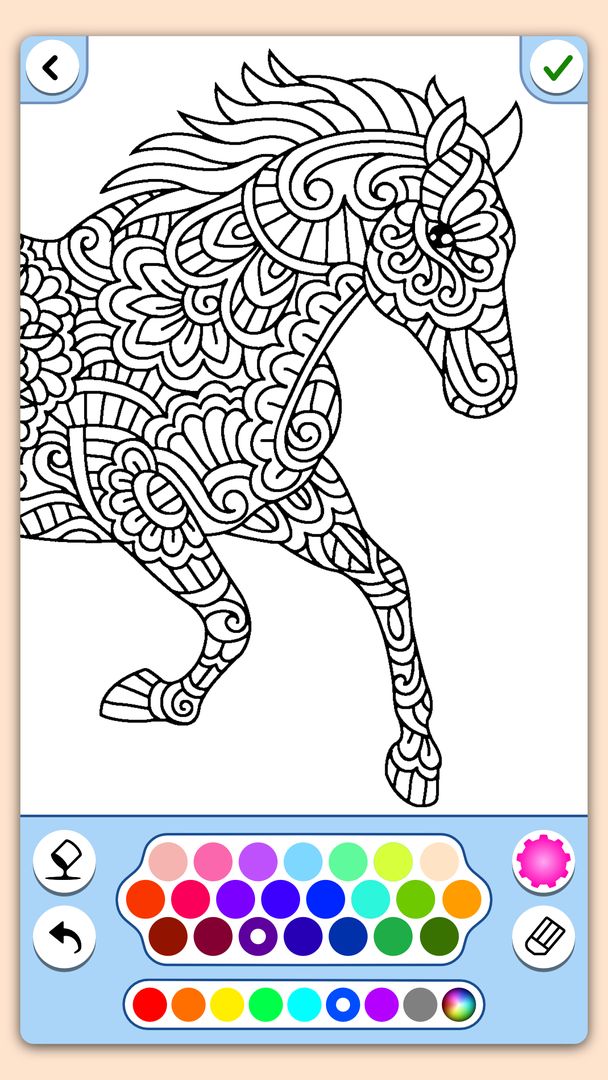 Animal coloring mandala pages screenshot game