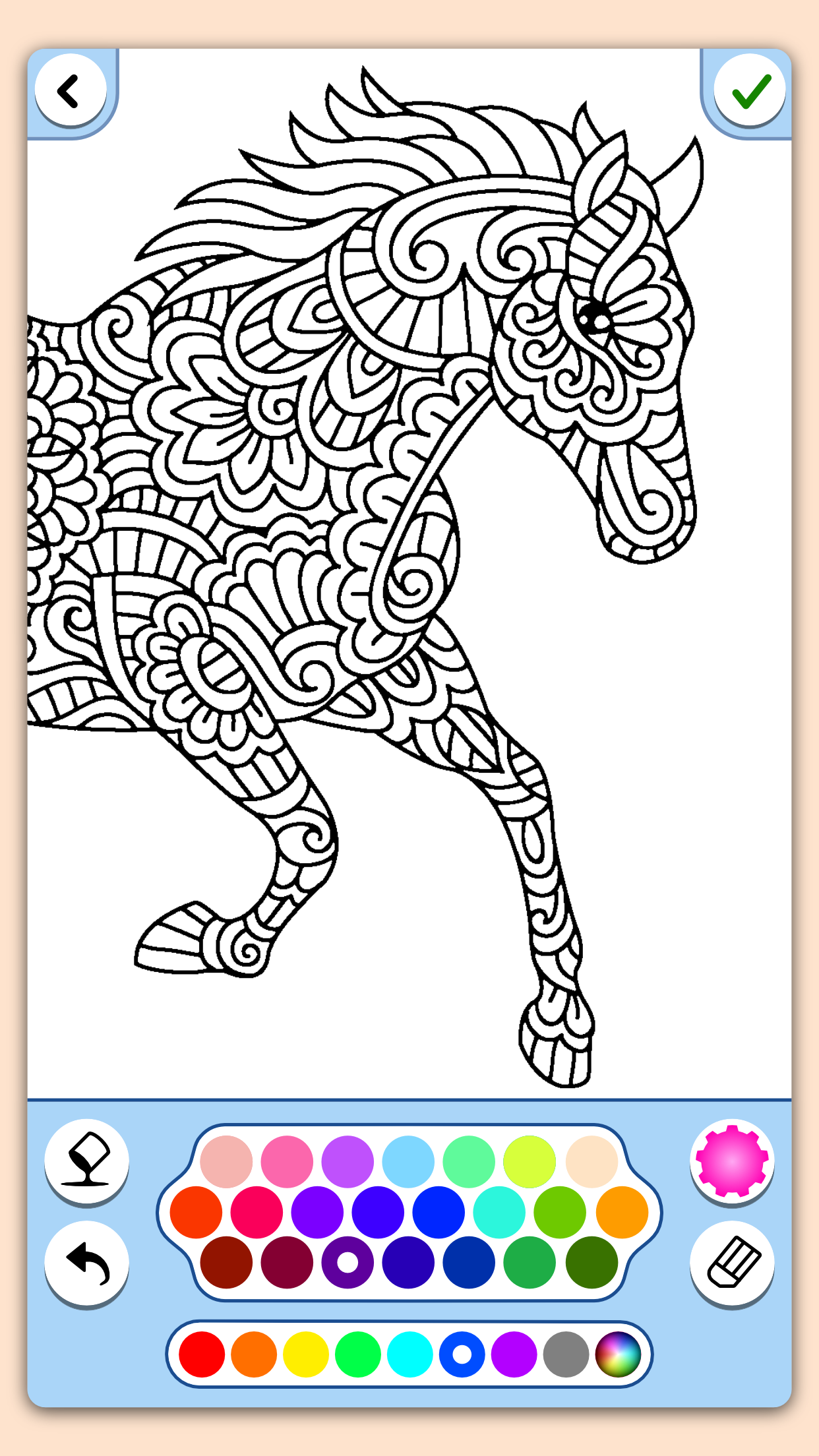 Animal coloring mandala pages Game Screenshot