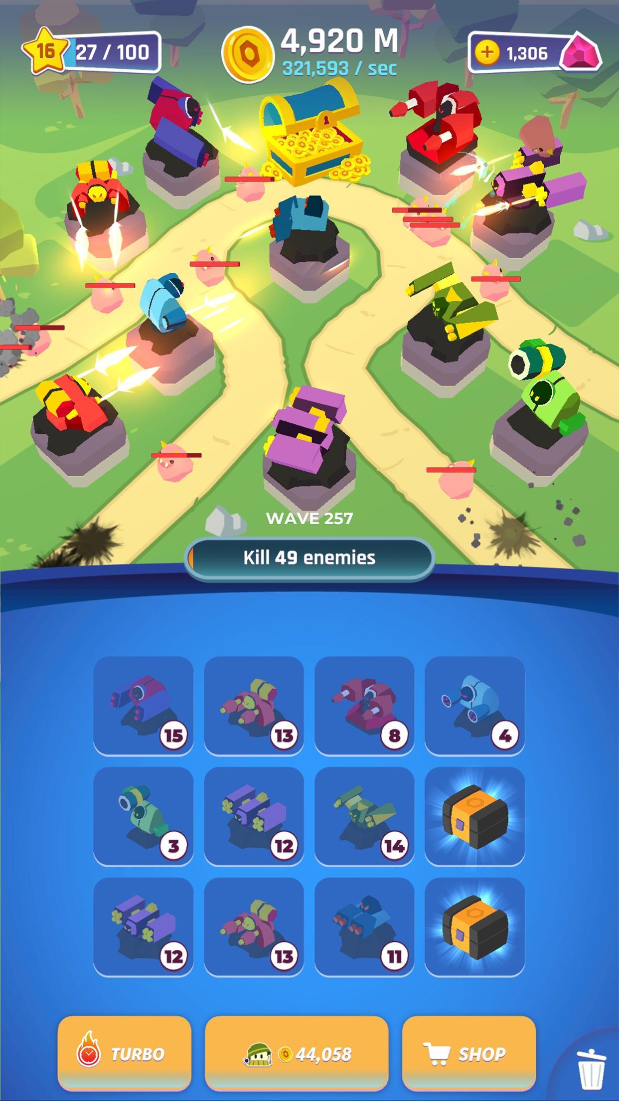 Merge Tower Bots 遊戲截圖