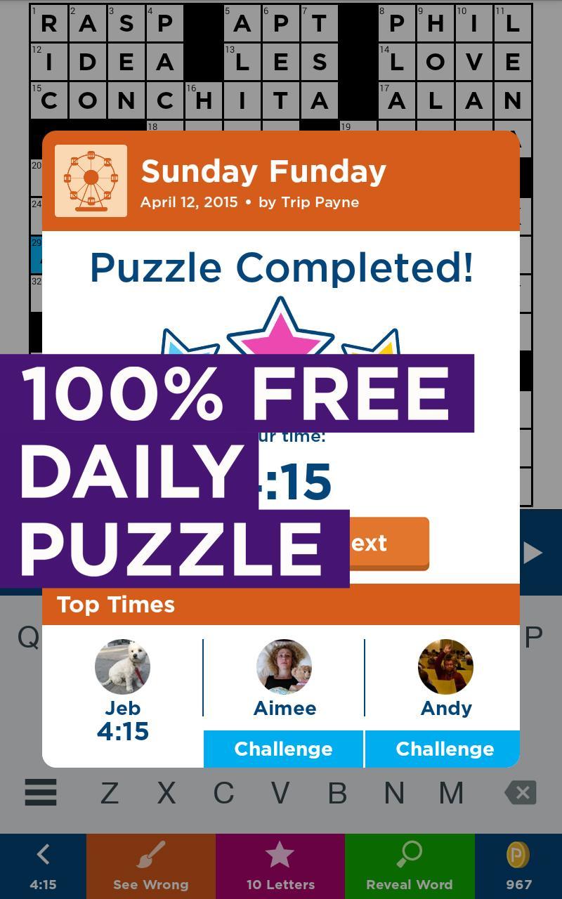 Скриншот игры Daily Celebrity Crossword