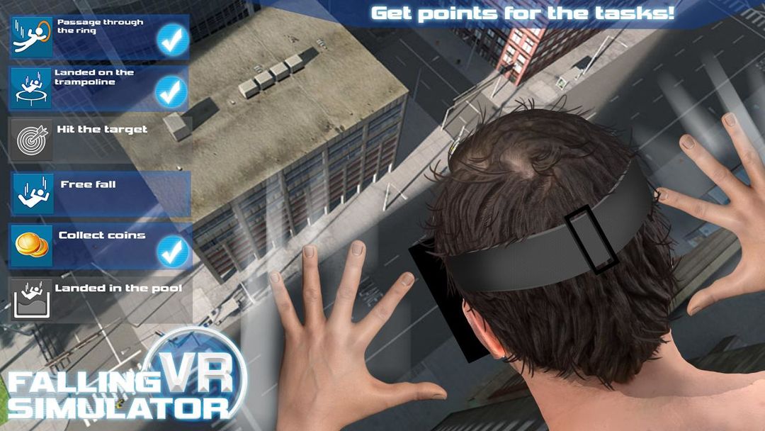 떨어지는 VR 시뮬레이터 게임 스크린 샷