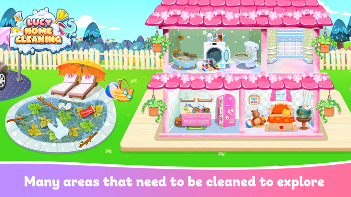 Lucy Home Cleaning Girls Game Game Screenshot