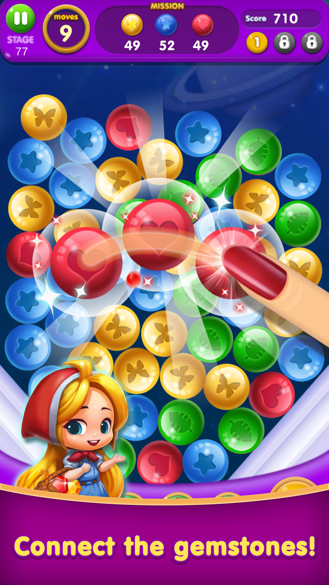 Jewel Stars-Link Puzzle Game Game Screenshot