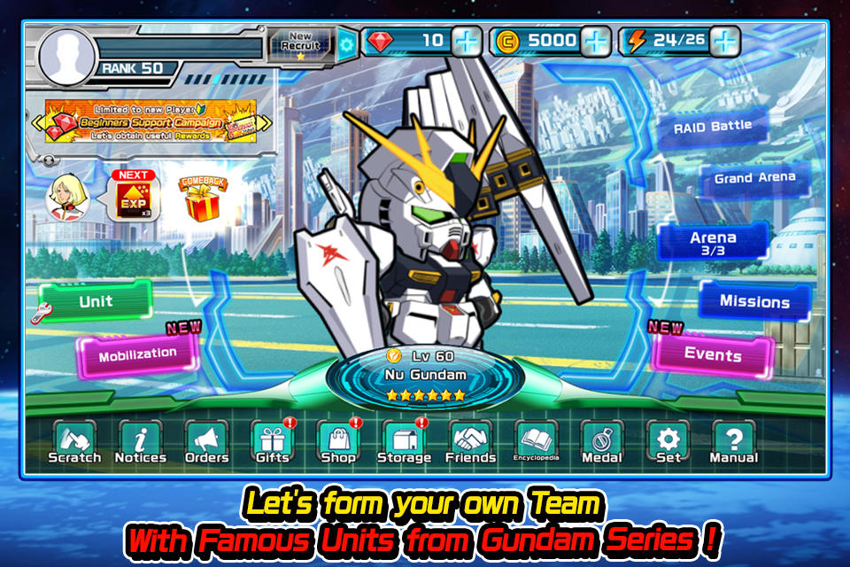Screenshot of LINE: Gundam Wars