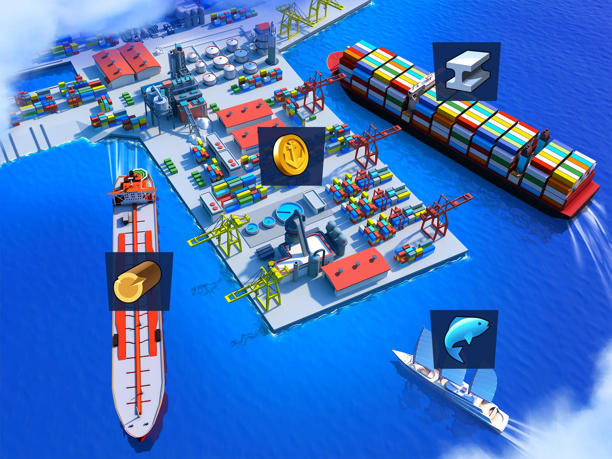 Sea Port: สร้าง Town & Ship Cargo ในซิม Strategy ภาพหน้าจอเกม