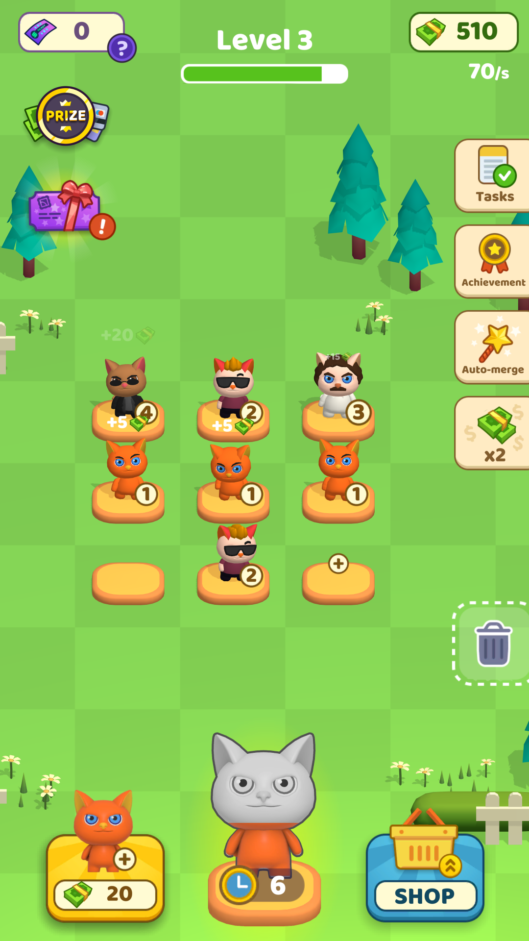 Kitties Town: Animal Merge ゲームのスクリーンショット