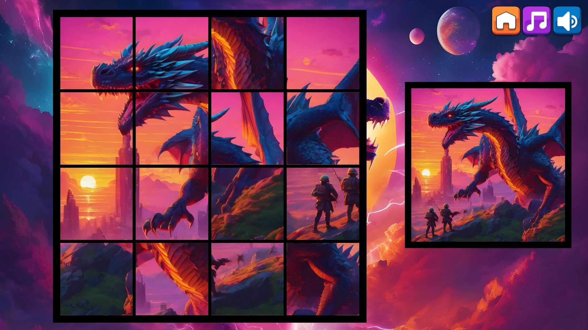 OG Puzzlers: Synthwave Dragons ภาพหน้าจอเกม