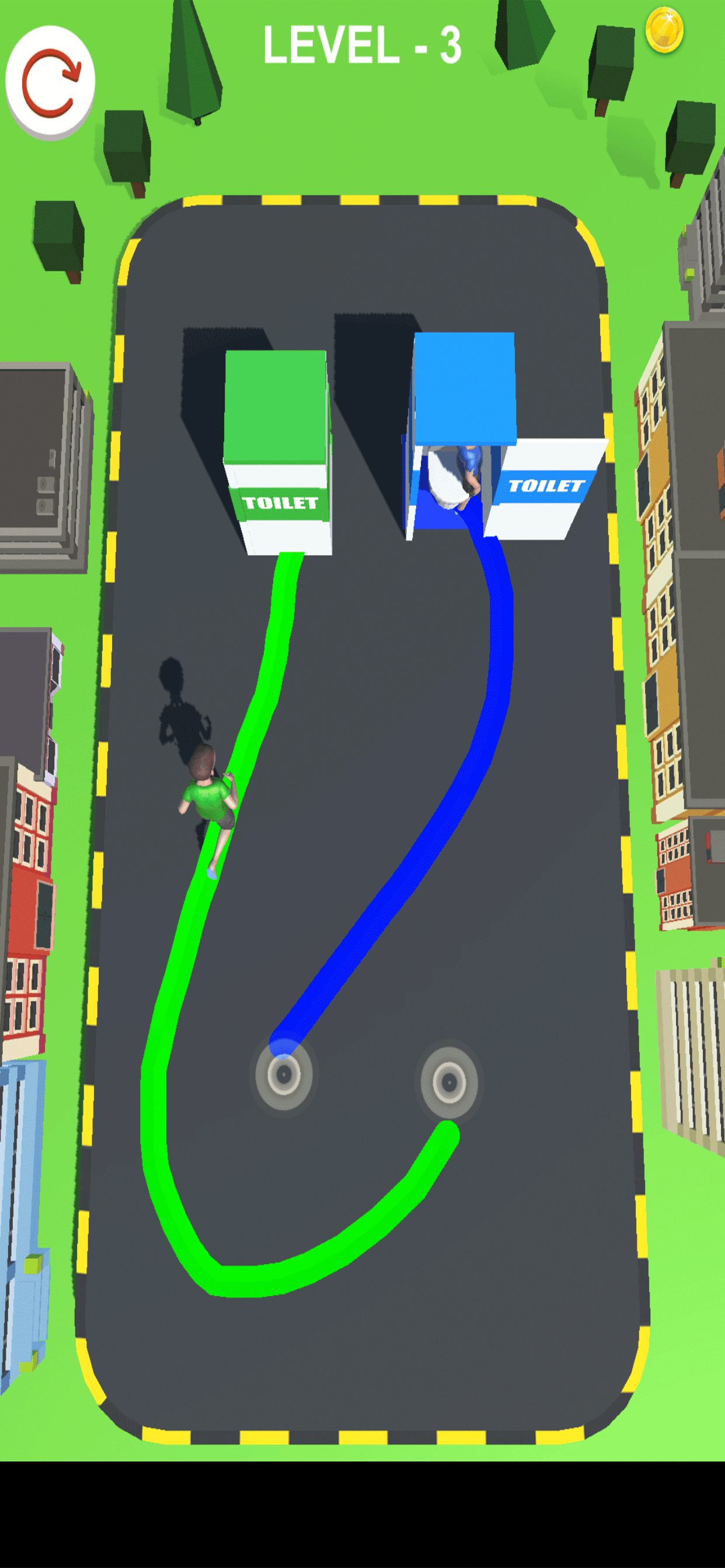 Toilet Rush Draw Puzzle Run 2 Game Screenshot