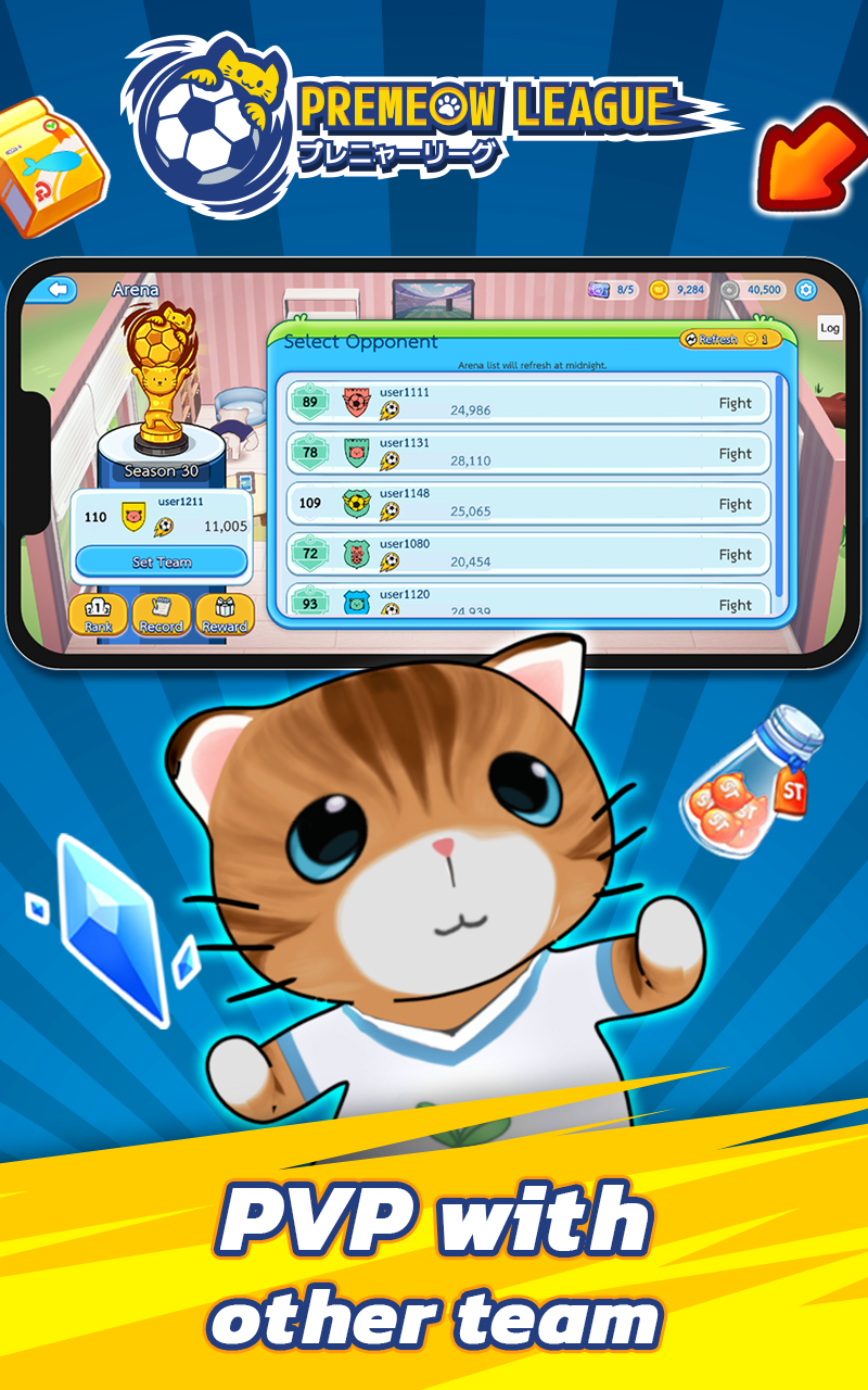 Screenshot of Premeow League Cat Football
