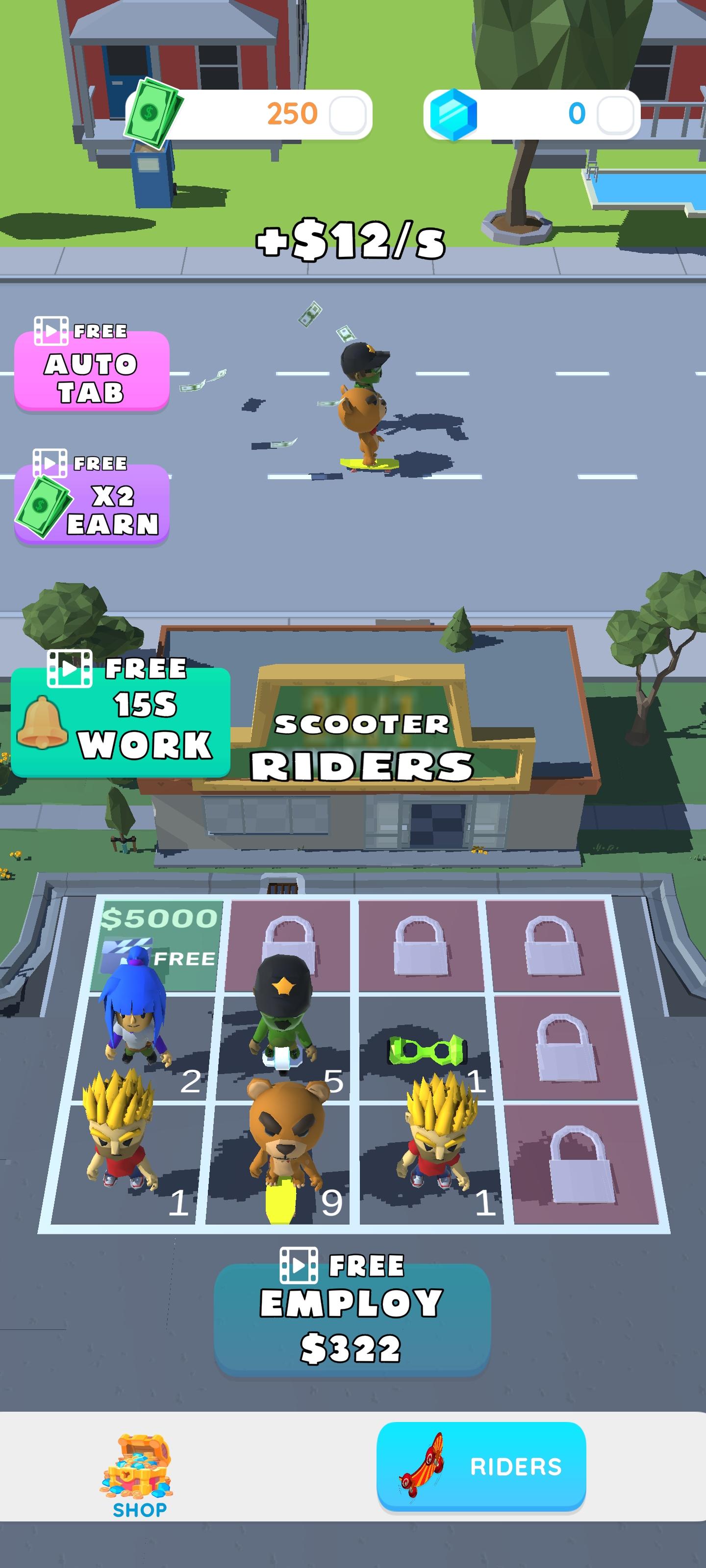 Idle Scooter Riders Game Screenshot