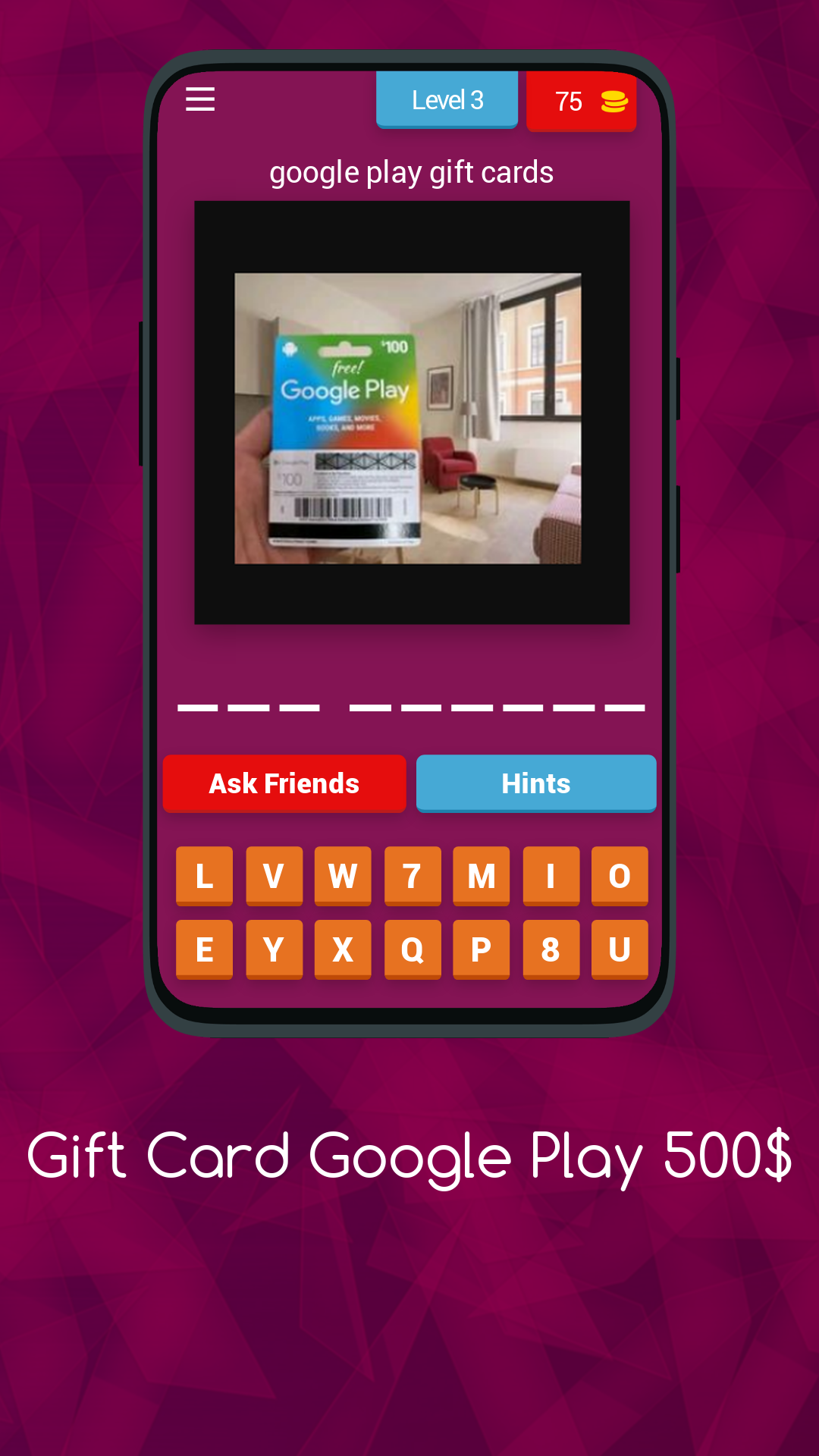 Screenshot of Google Play  dr500 Card Win