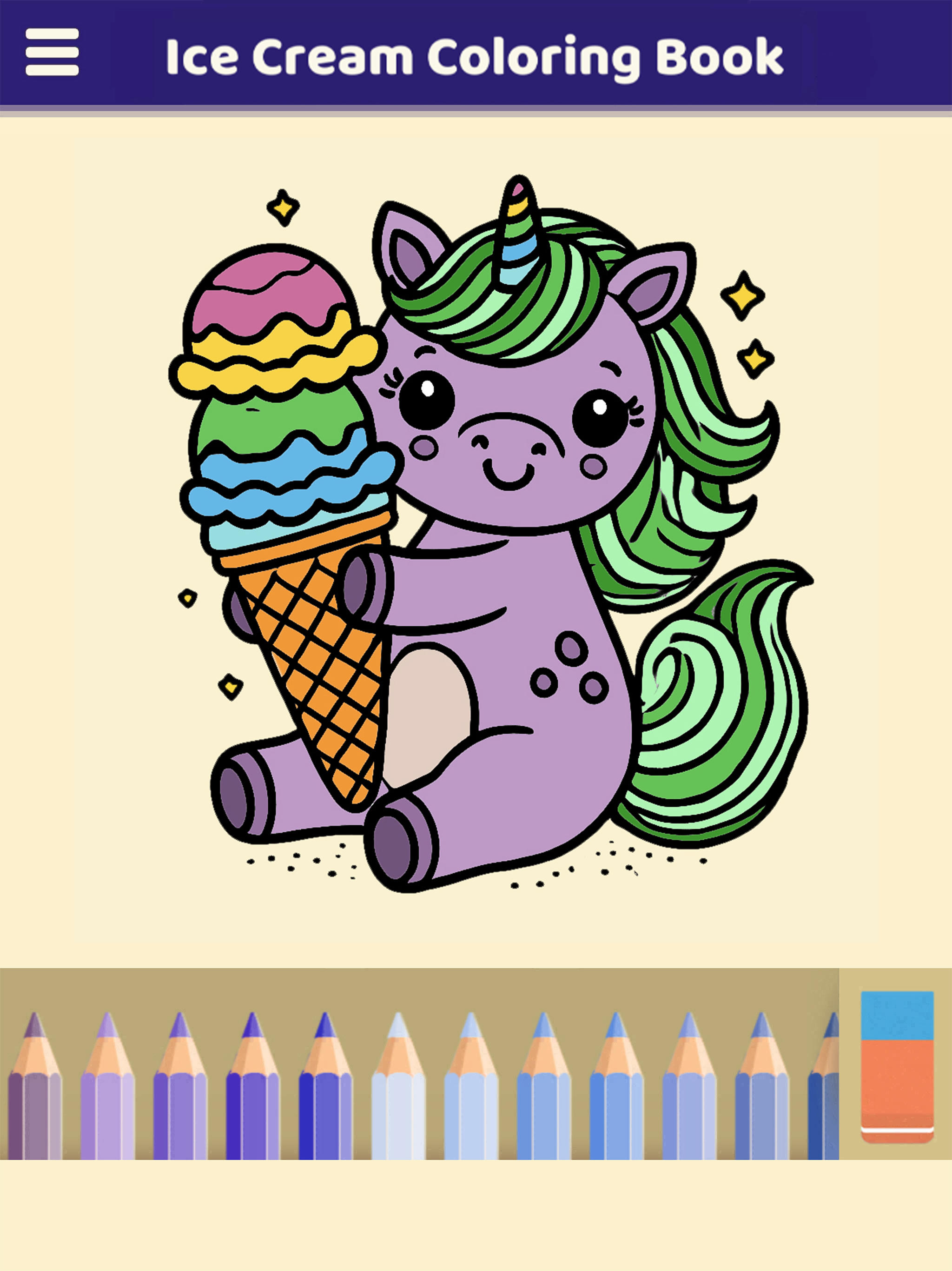 My Ice Cream Coloring Book Game Screenshot