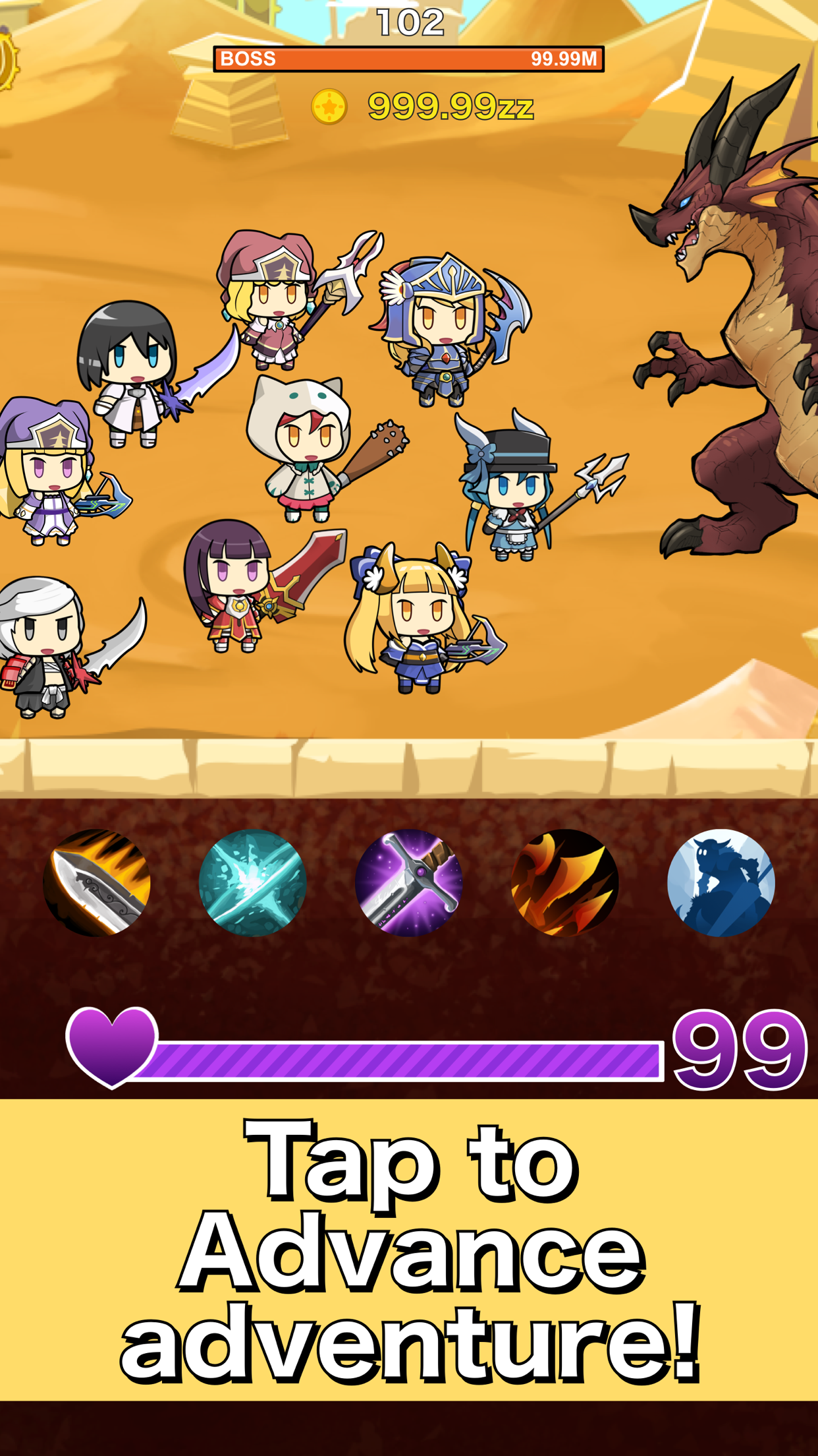 Tap Heroes! Tap Tap Game! Game Screenshot