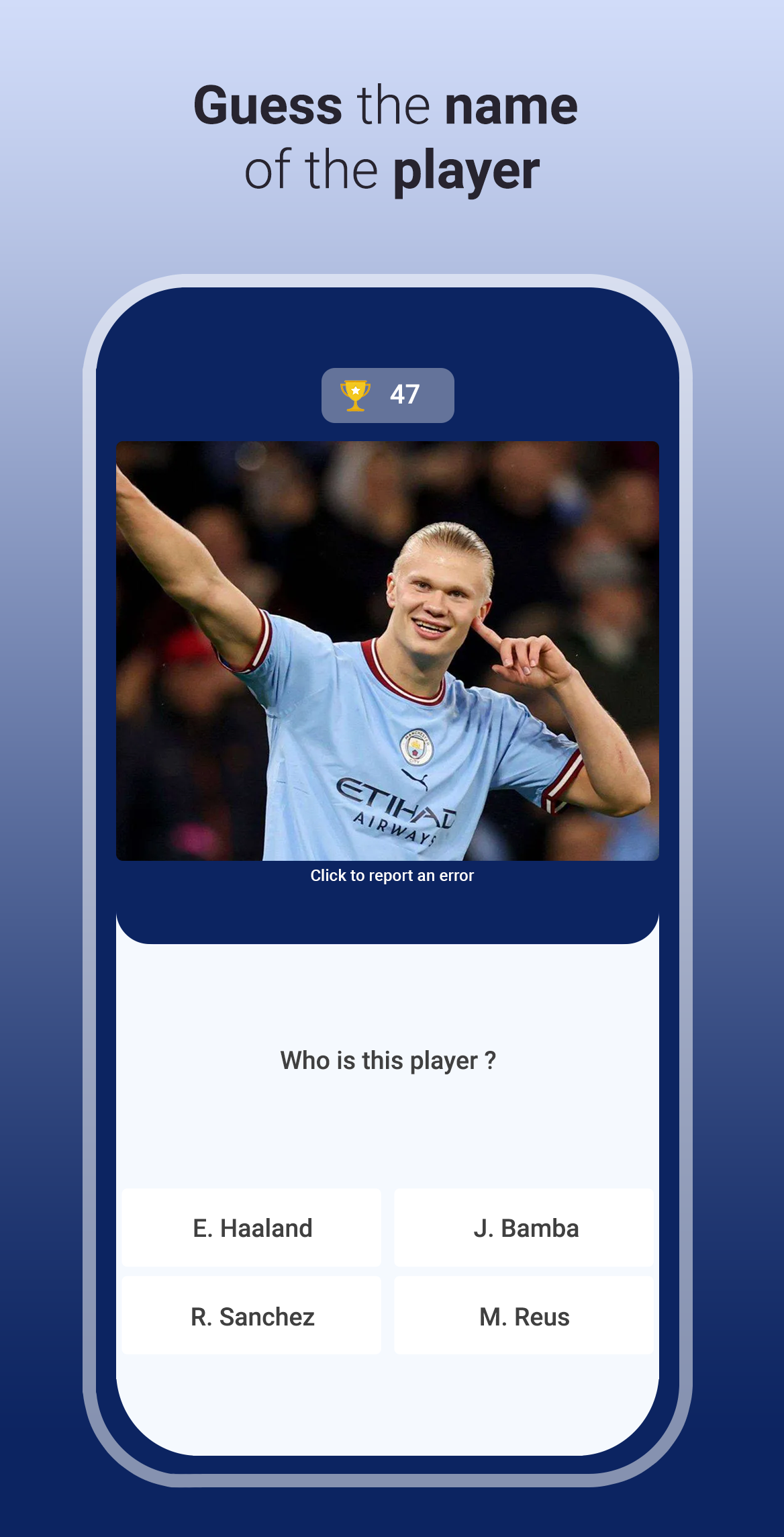 Screenshot of Quiz Football - Guess the name