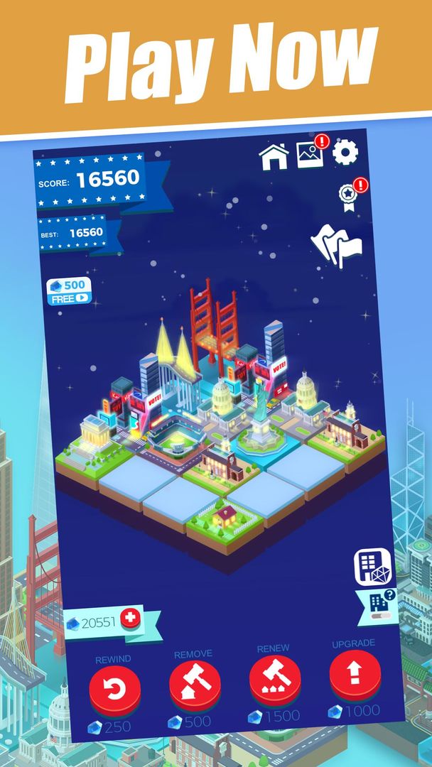 Merge City 2048 screenshot game