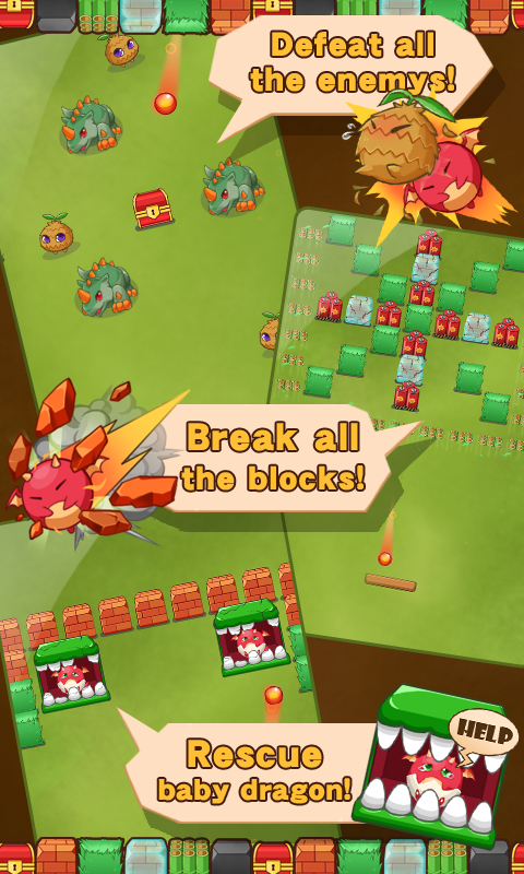 Brick Breaker Dragon Game Screenshot