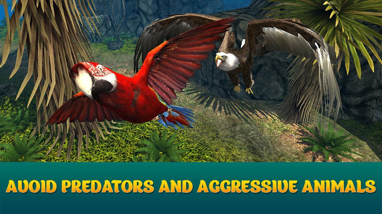 Wild Parrot Sim 3D: Jungle Bird Fly Game ゲームのスクリーンショット