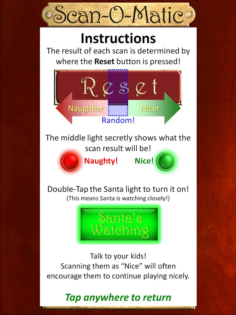 Santa Naughty or Nice ScanOMatic Scanner screenshot game
