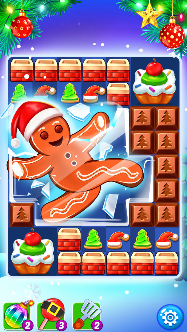 聖誕餅乾 : 聖誕老人的3消歷險遊戲截圖