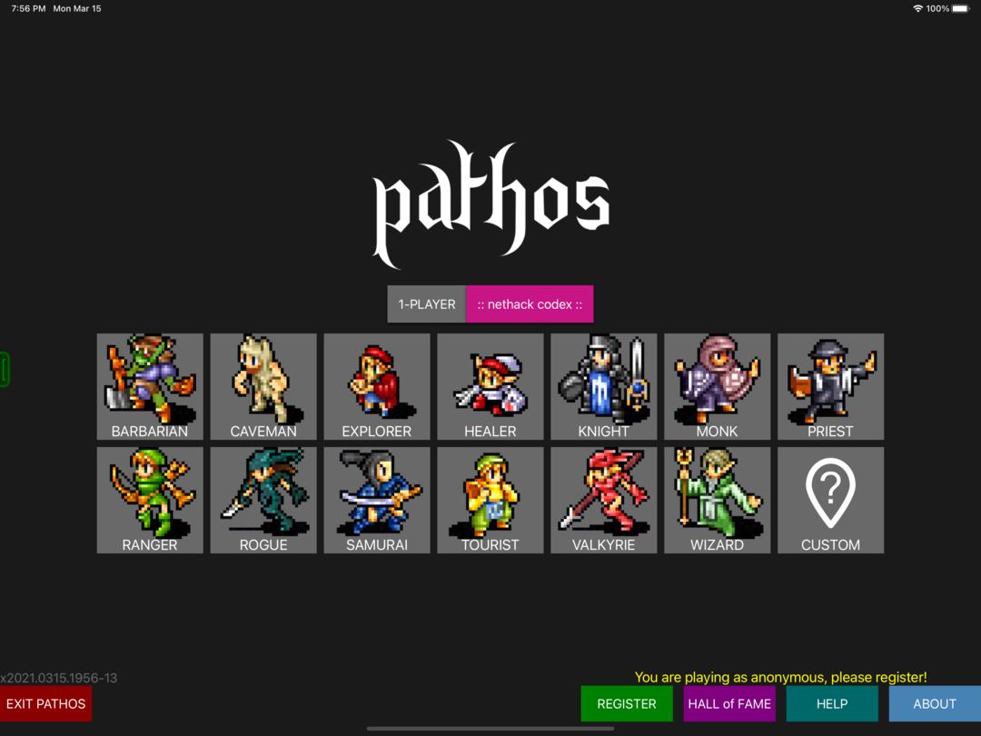 Pathos: Nethack Codex ภาพหน้าจอเกม
