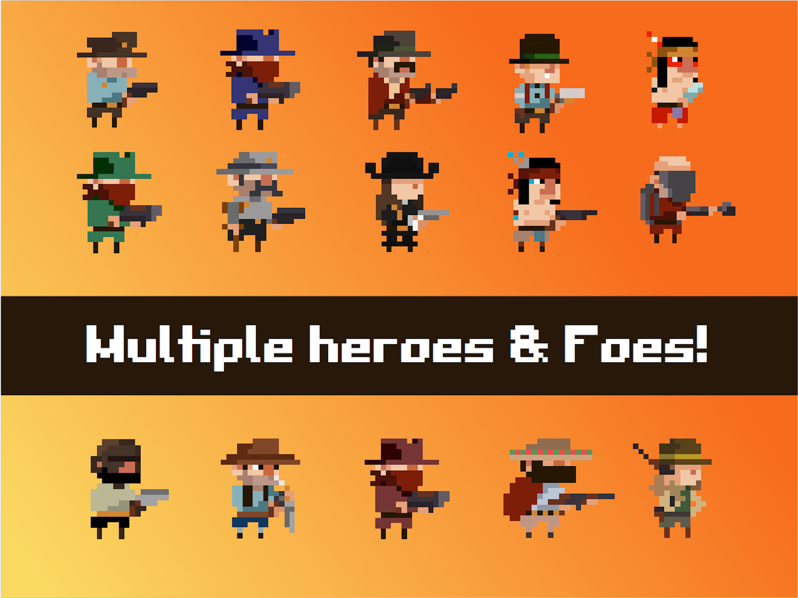 Tiny Wild West - Endless 8-bit pixel bullet hell Game Screenshot