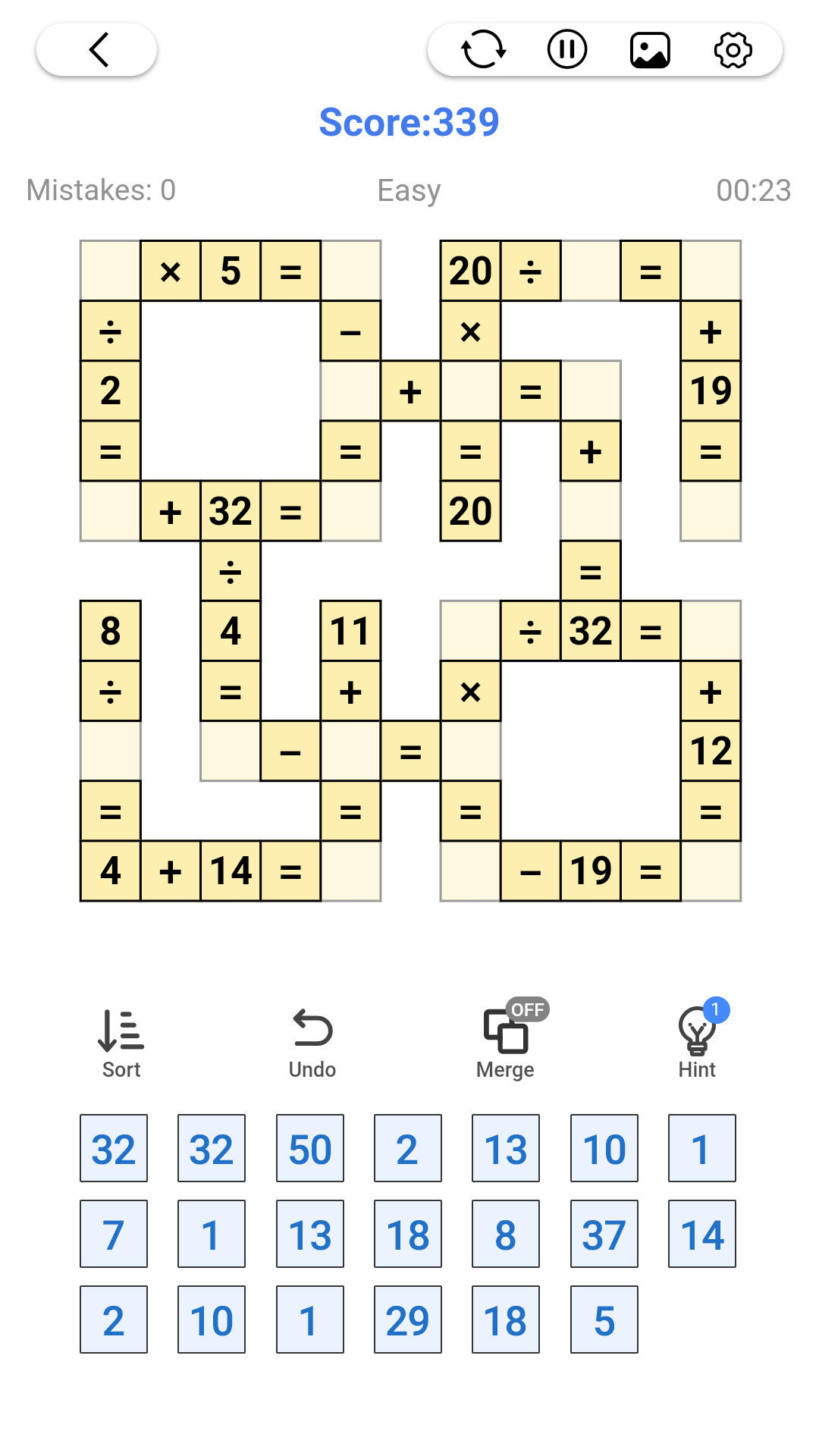 Math Number: Cross Math Puzzle ゲームのスクリーンショット