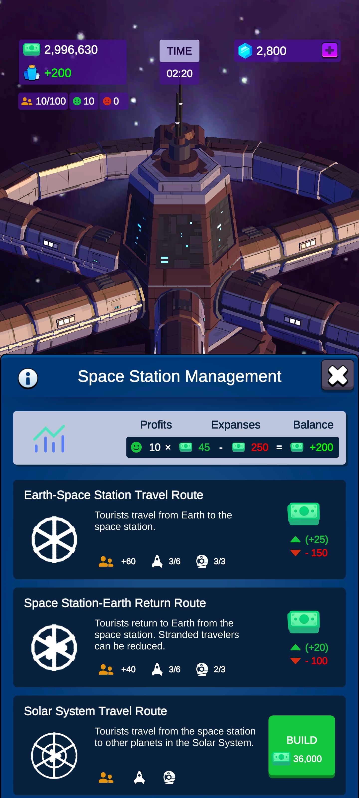 Space Travel Tycoon Idle Game 게임 스크린 샷