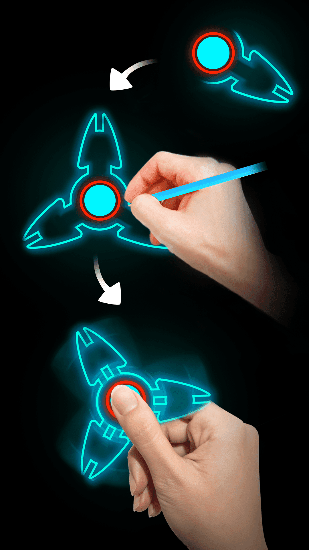 Draw Finger Spinner Game Screenshot