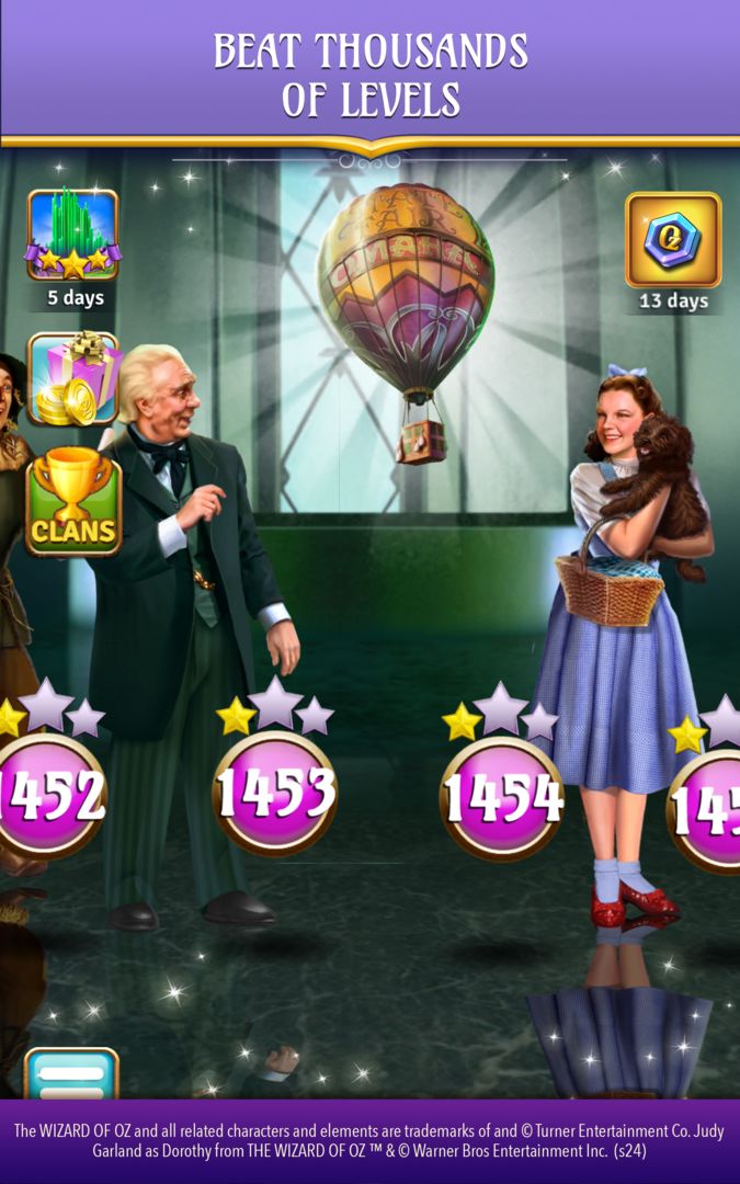 Screenshot of The Wizard of Oz Magic Match 3