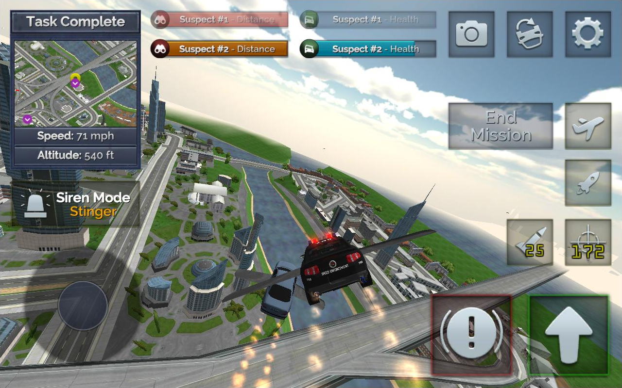 Flying Police Car Chase Game Screenshot