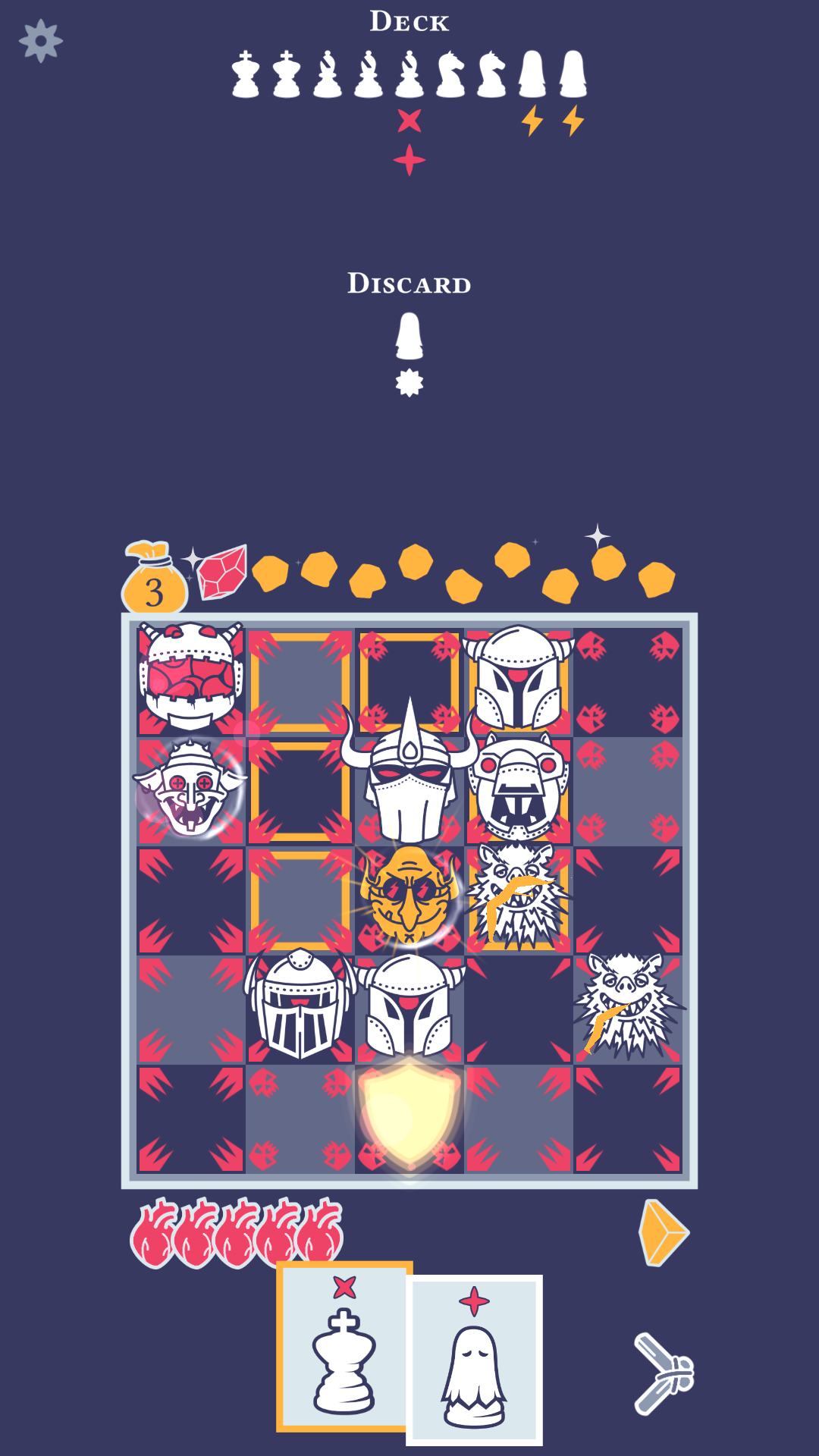 Pawnbarian: a Puzzle Roguelike Game Screenshot