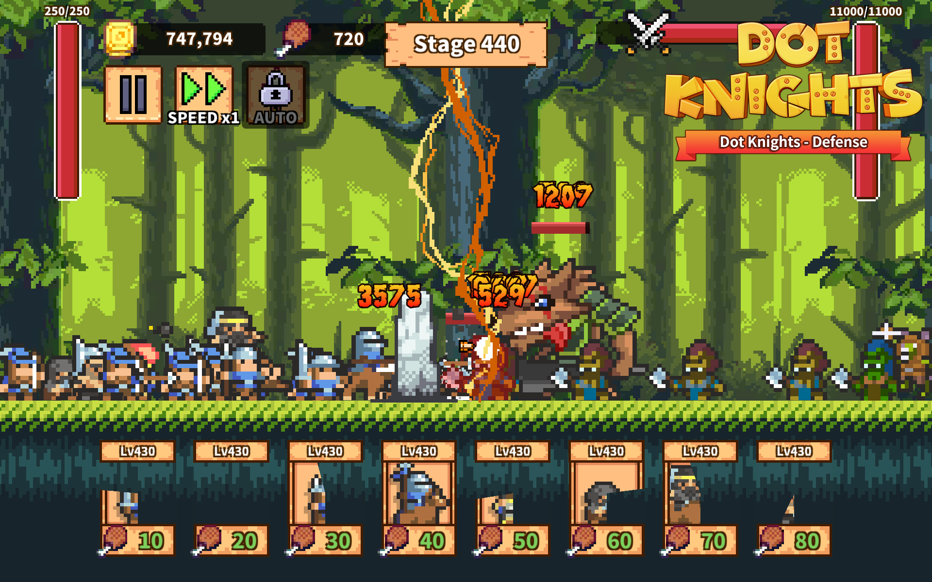 Dot Knights: Pixel Defense War Game Screenshot