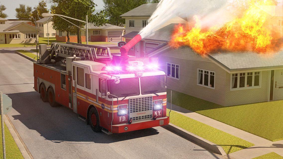 Screenshot 1 of Game Parkir 3D Simulator Mengemudi Truk Pemadam Kebakaran 2018 