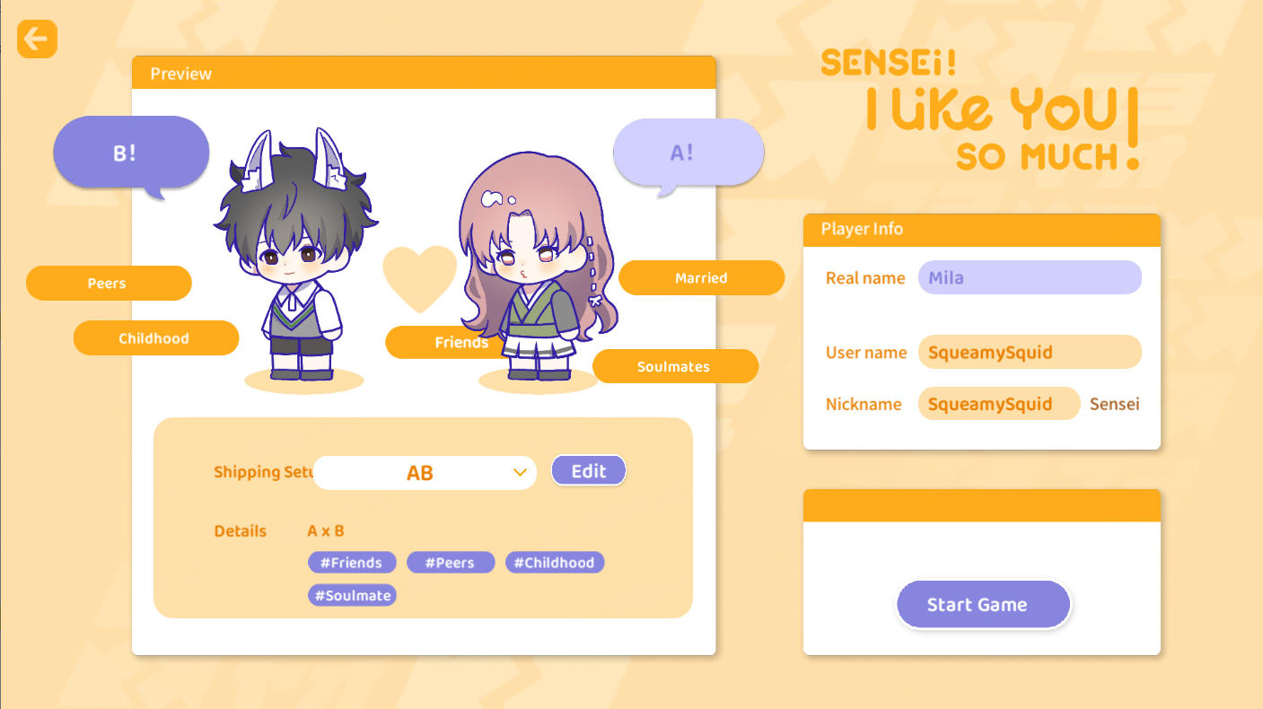 Sensei! I like you so much!  Game Screenshot