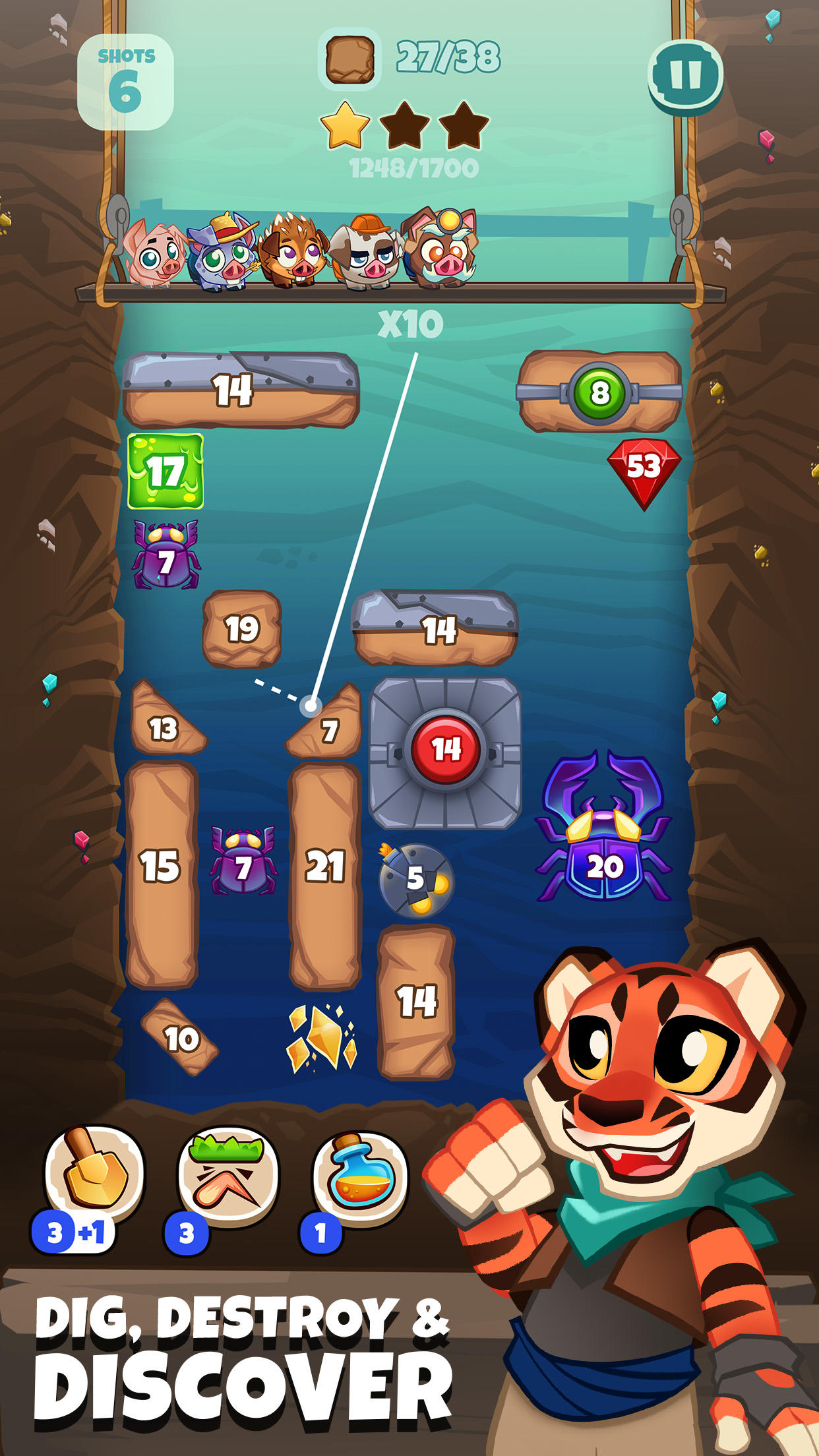 Diggy Piggy: Brick Ball Games Game Screenshot