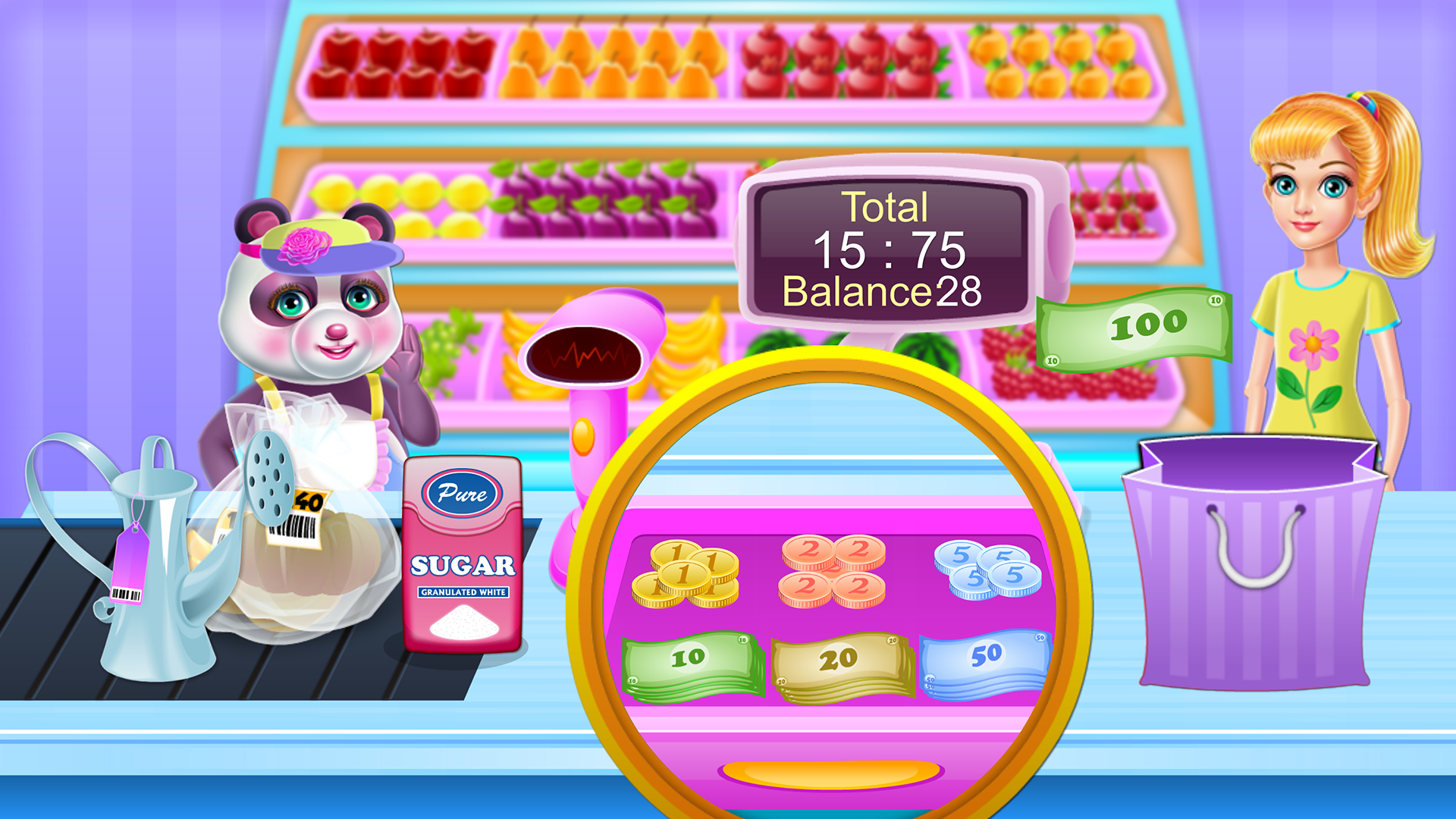 Panda Supermarket Manager Game Screenshot