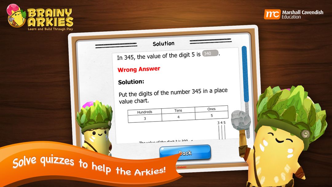 Screenshot of Brainy Arkies: Learn and Play with Maths