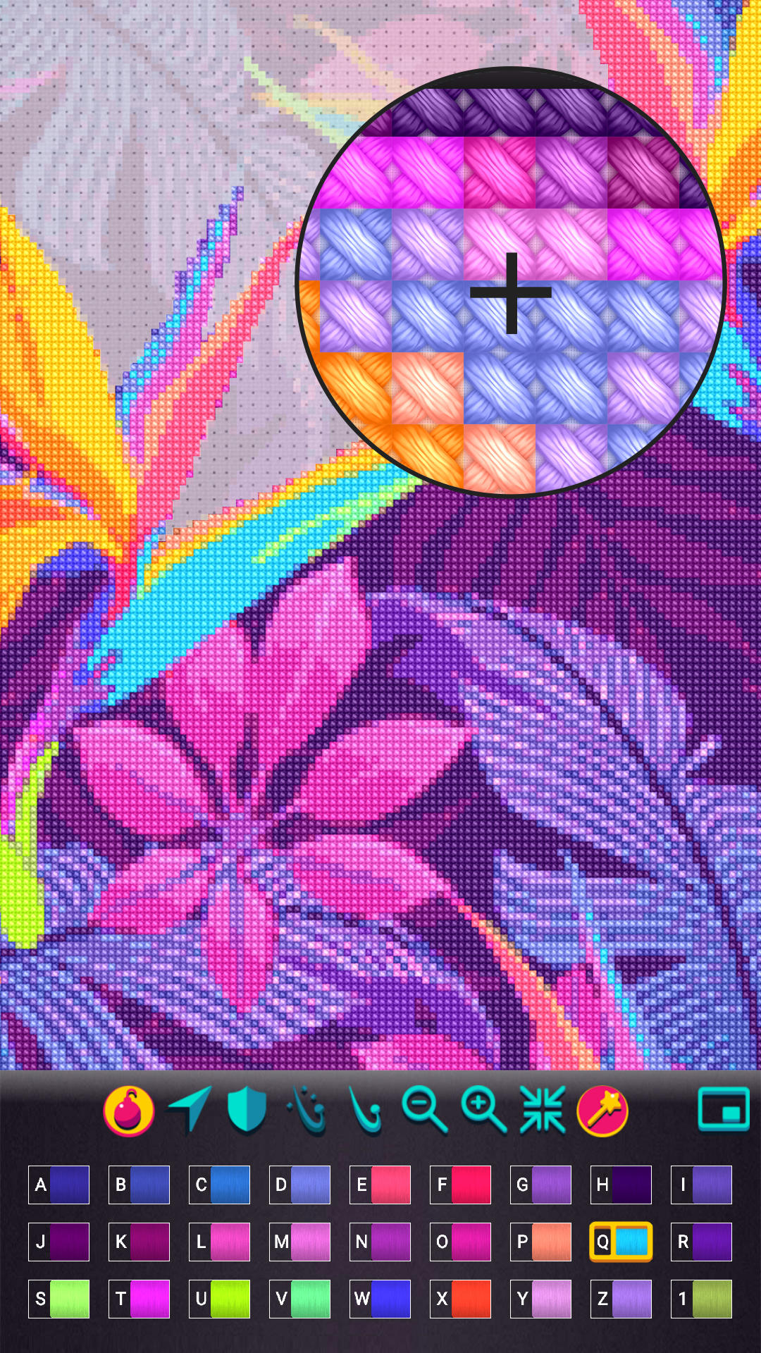 Cross Stitch Pattern, Pixelart Game Screenshot