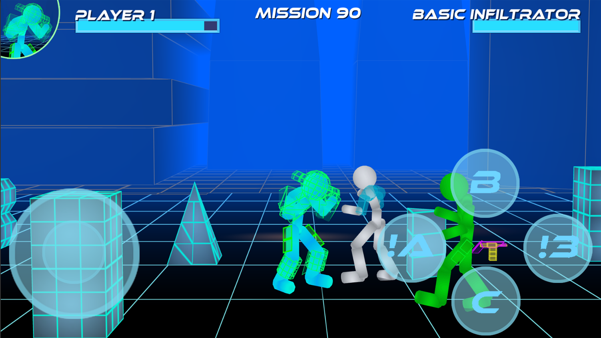 Stickman Neon Street Fighting Game Screenshot