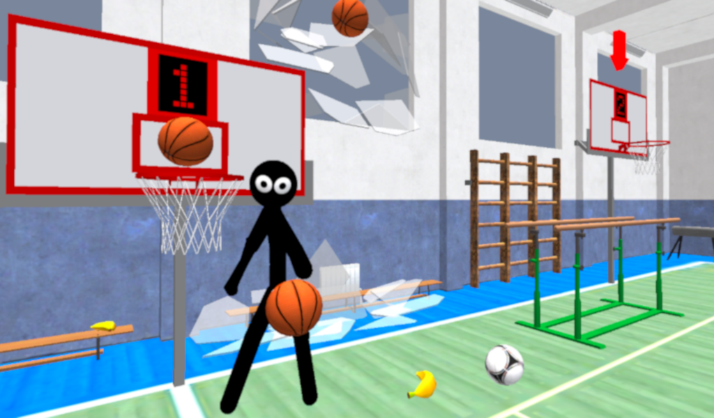 Stickman Teacher. Basketball Basics Game Screenshot
