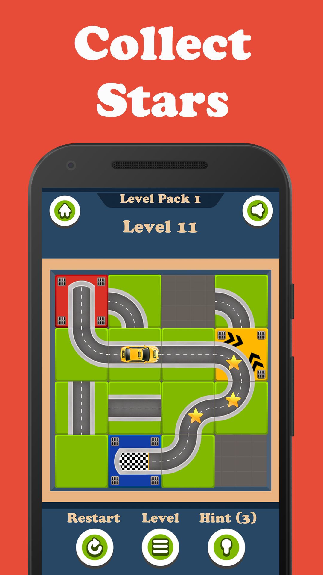 Unblock Taxi Slide Tile Puzzle Game Screenshot