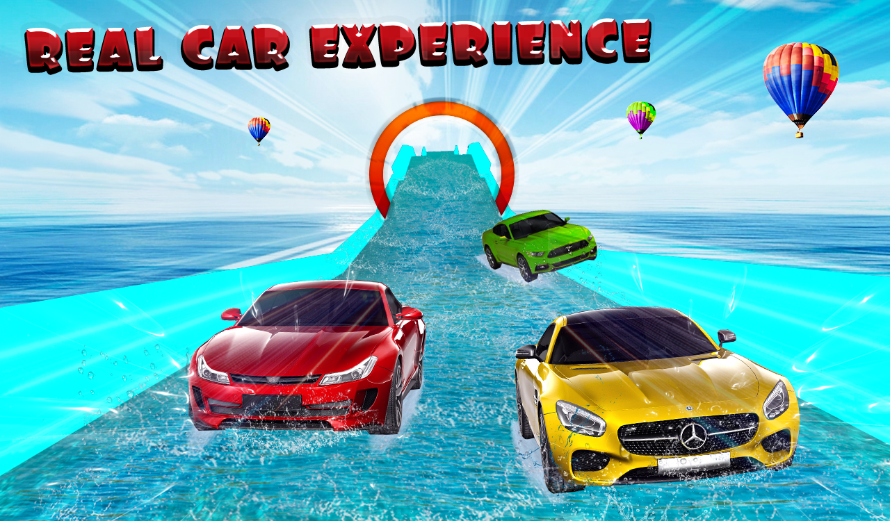 Water Slide Car Stunt Race 게임 스크린샷